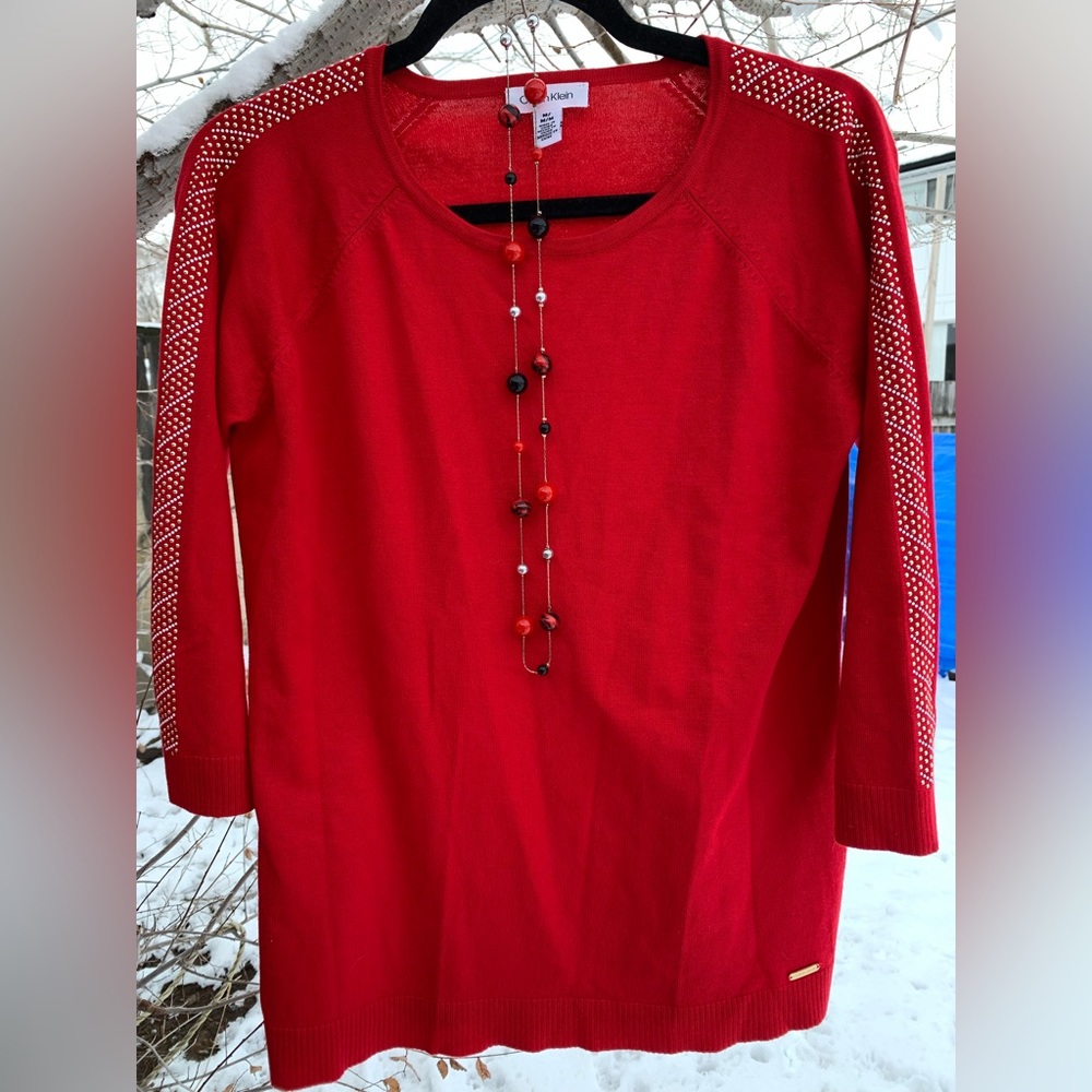 🌸Calvin Klein red sweater medium🌸